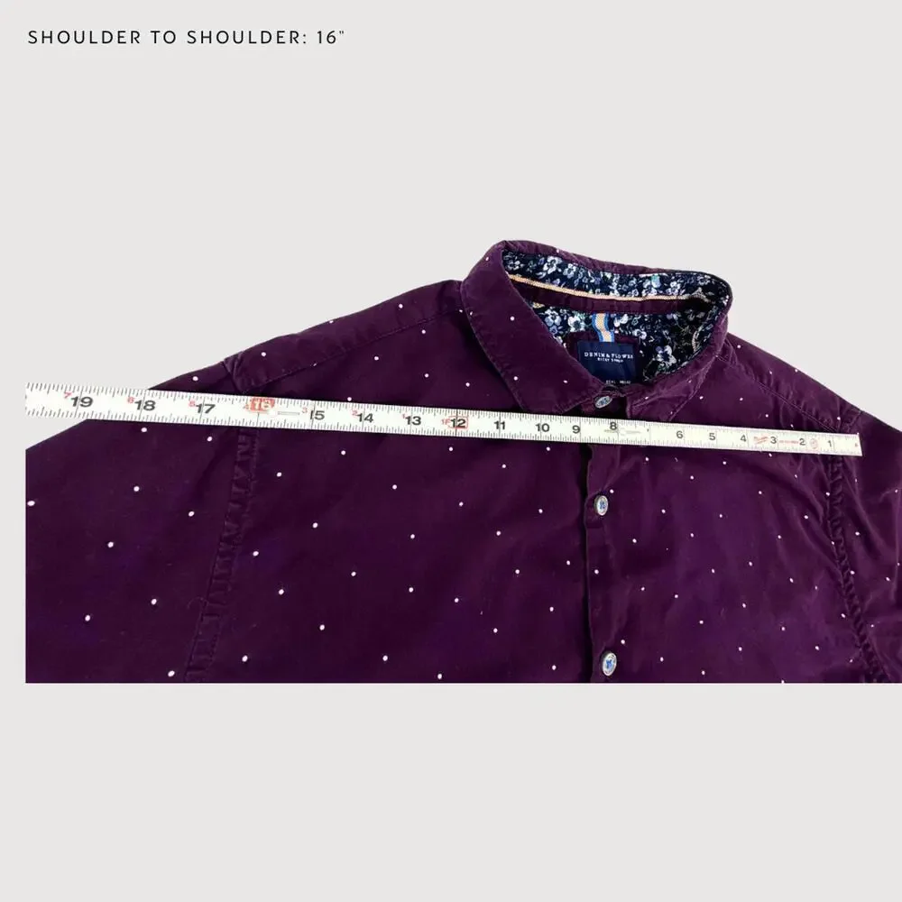 Denim & Flower Ricky Singh Button Shirt Maroon L